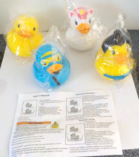Set Of 4 Rubber Ducks 2" From Age 2 2024 Instructions New