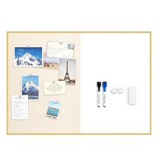 Dry Erase Cork Board Combo, 24"X18" Whiteboard with Linen for Wall, Magnetic ...