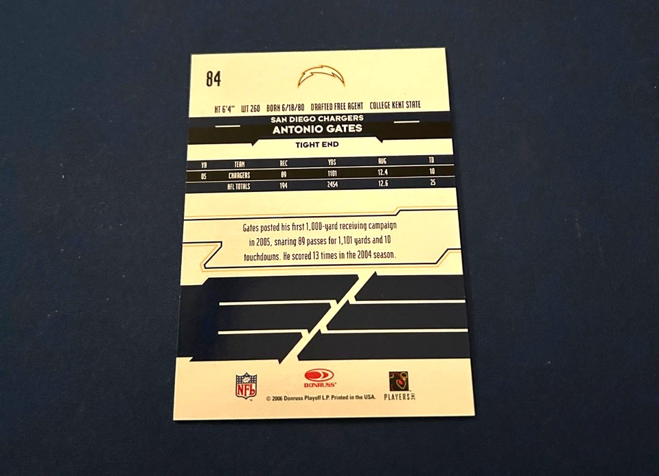 2006 Rookies and Stars Football Antonio Gates #84 HOF NM - Image 2 of 2