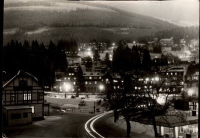 RPPC Spindleruv Mlyn Bohemia Czech Republic Night view vintage postcard z482