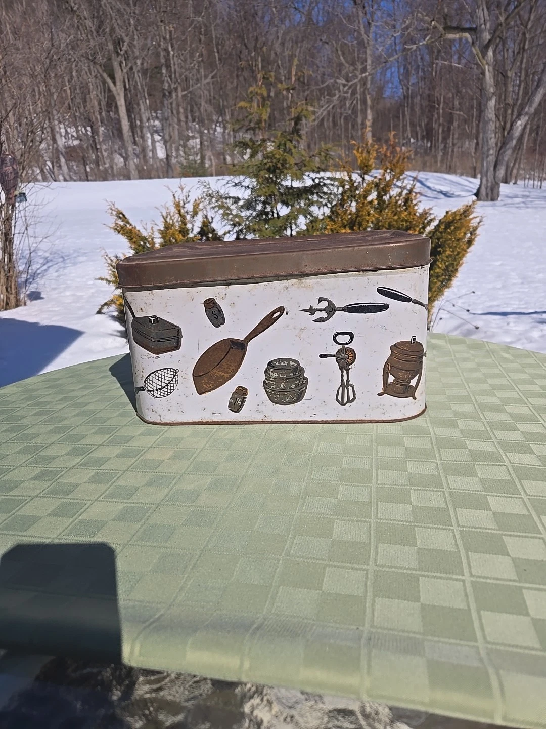WEIBRO CHICAGO,USA , Metal Hindged Bread Box