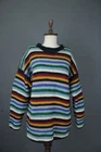 Pachamama Multicolor Striped Wool Chunky Hand Knit Long Sleeve Sweater Size M