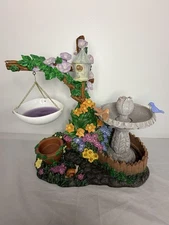 Yankee Candle Garden Birdbath Candle Holder Display Resin Decor READ