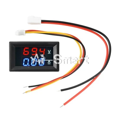 MARKENLOS DC-100V 10A Voltmeter Ammeter Blue + Red LED Dual Digital Volt Amp Meter Gauge