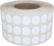 Color Coding Sticker Labels Rolls 8Mm - White Circle Dots Writable Surface 1/4"