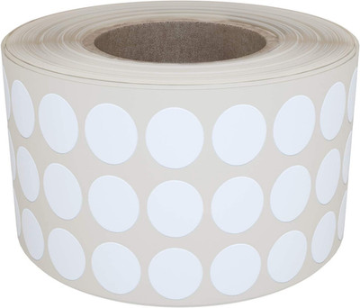 Color Coding Sticker Labels Rolls 8Mm - White Circle Dots Writable Surface 1/4''