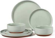 6-Piece Stoneware Dinnerware Sets Plates and Bowls Sets for 2 Ceramic Dishware