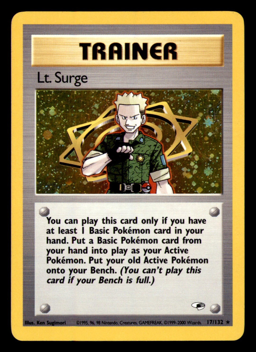 Lt. Surge (17) Gym Heroes Holo Rare,Holo 017/132