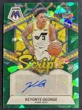 Keyonte George 2023 Mosaic Scripts Green Ice Prizm Rookie Auto SSP Jazz #RS-KEY