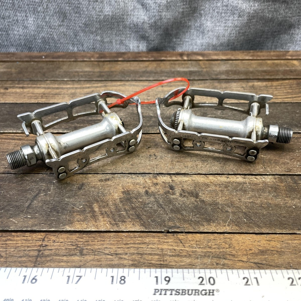 Vintage Campagnolo Record Road Platform Bike Pedals 9/16 Silver