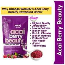 Weekit 7 Acai Berry Beauty Drink Mix 7-Berry Daily Supplement 7 Sachets