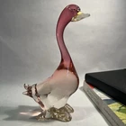 MURANO VENICE ITALY PINK/CLEAR DUCK HAND BLOWN GLASS CRYSTAL