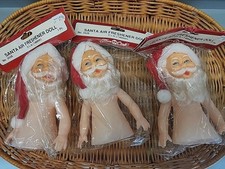 FibreCraft SANTA Dolls Air Freshener Christmas New Old Stock Lot Of 3