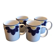 Vintage International Tableworks Blue Napoli 153 Set Of 4 Cups