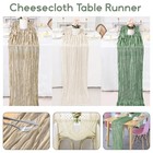 Cheesecloth Table Runner for Wedding Christmas Event Party Rustic Table Decor