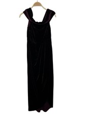 New Lulus I’m Enchanted Burgundy Off-Shoulder Velvet Midi Dress XS