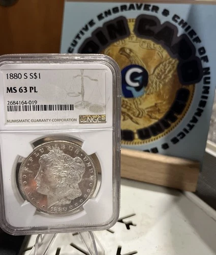 1880-S Morgan Silver Dollar NGC MS63 PL Proof Like Frosty Cameo Flashy Mirrors