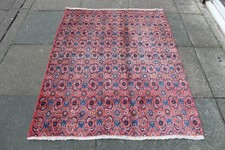 Vintage Worn Fragment Hand Made Traditional Oriental Wool Pink Rug 152x117cm