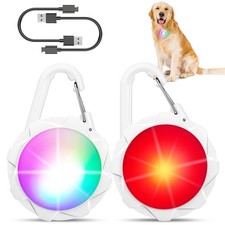 Dog Lights for Night Walking, 2 Pack 4 Modes Dog Collar Light, IP68 Waterproof