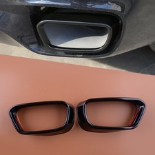 Black Stainless Steel Exhaust Muffler Cover Trim Fit For BMW X5 F15 X6 F16