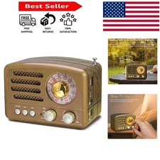 Portable J-160 Vintage AM/FM Radio with Bluetooth and USB Playback, Rechargeable