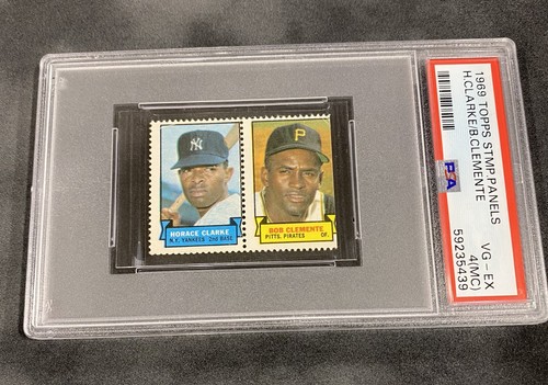 Bob Clemente, Horace Clarke — 1969 Topps Stamps Panels baseball card
