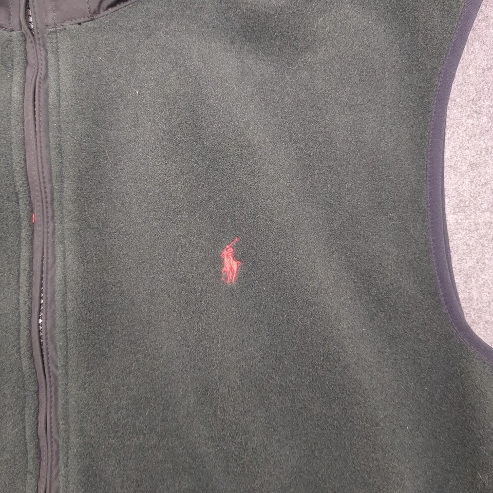 Polo Ralph Lauren Chaleco Polar 3XLT Alto Verde Cremallera Bordado Poni Bolsillos Foto 3 de 4