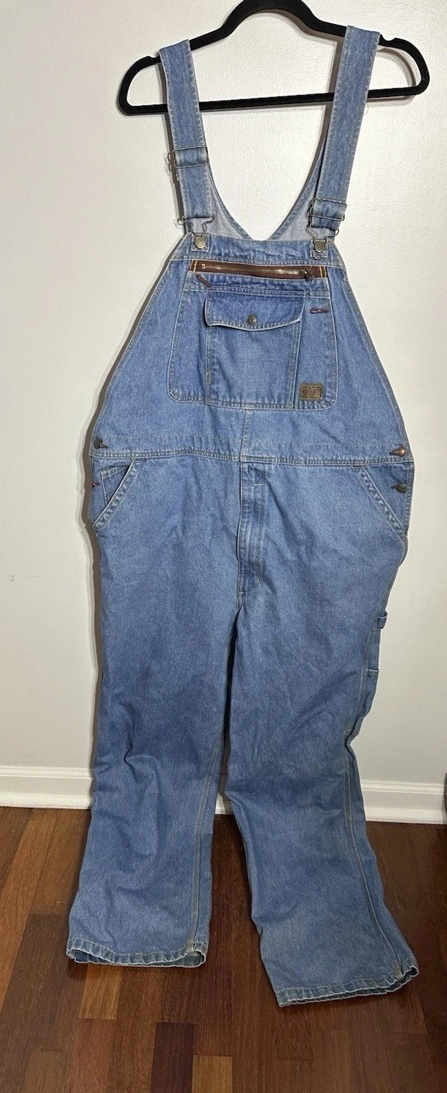 CE Schmidt Denim Overalls Mens 42x32(31”) Blue Jeans Work Farm Utility Carpenter