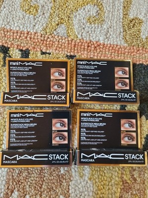 4 Mac Stack Mascara Superstack Micro Brush Mascara - Set 4 Mini x 8mL / 0.27 Oz.