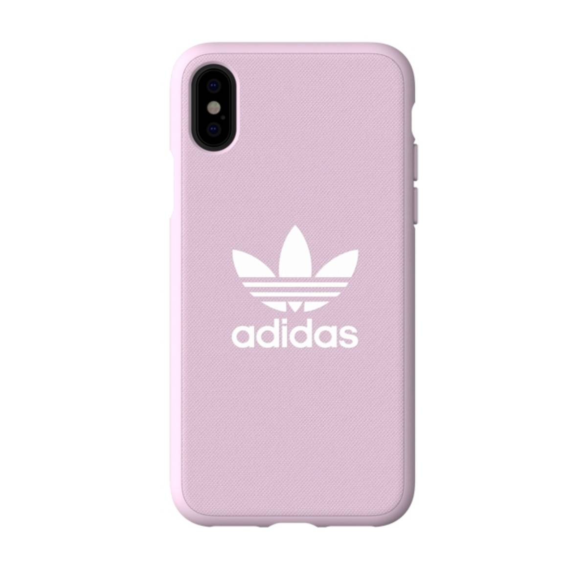 Coque iPhone XS et X en toile rose avec protection antichoc et anti-rayures