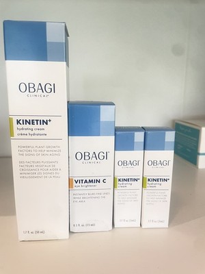Obagi Clinical KINETIN+ Hydrating  Cream + vitamin C eye Brightener + Gifts 