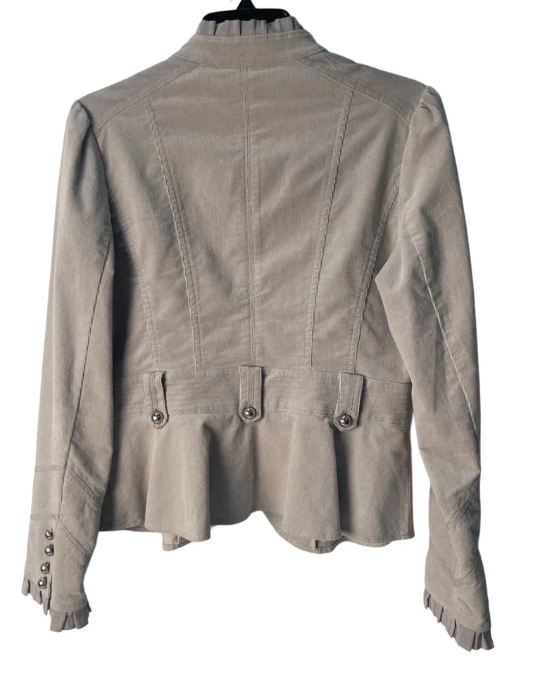 White House Black Market Gray Women's Corduroy Light Jacket Sz. 6 Office Fall - Image 3 of 4