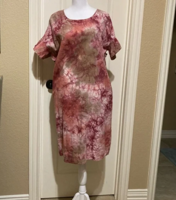 For Cynthia Linen Ruffle Dress Sz S