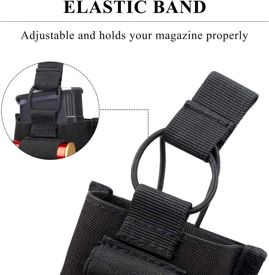 Tactical Molle Magazine Pouch with 4 Round 12 Gauge Shotgun Shell Elastic Holder - Image 4 of 4