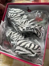 Black White Zebra Platform 70s Pimp Disco Costume Shoes Clear Fish All Sizes
