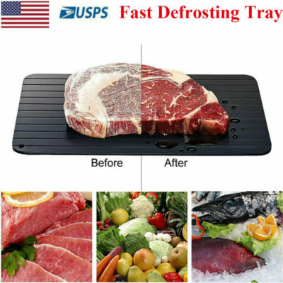 Fast Defrosting Tray Rapid Thawing Board Safe Defrost Meat Frozen Food Plate US
