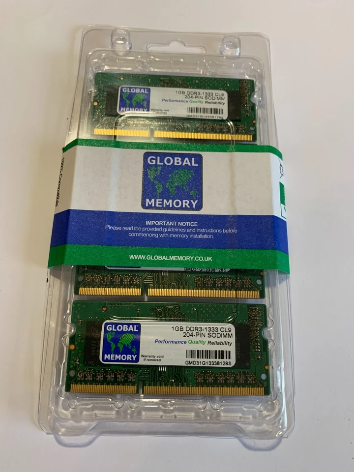 1GB DDR3 1333MHz PC3-10600 204-PIN SODIMM Memoria RAM per PC Portatili/iMac - Immagine 2 di 3