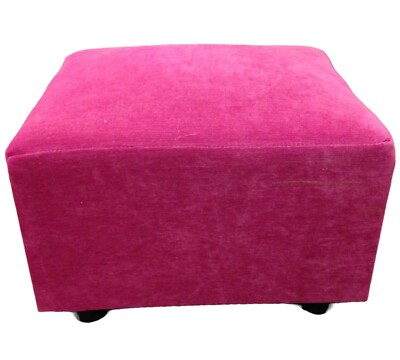 Footstool Small Box Stool Pouffe Gift Present Fuchsia Pink Velvet  UK