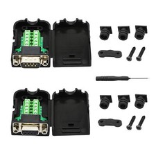 DB9 Connector Adapter Pair RS232 Male Female Solder-Free Breakout Board