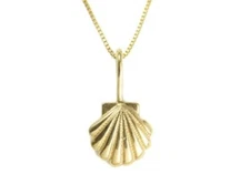 9.75MM SOLID 14K YELLOW GOLD HAWAIIAN SEA SUNRISE SHELL PENDENT CHARM