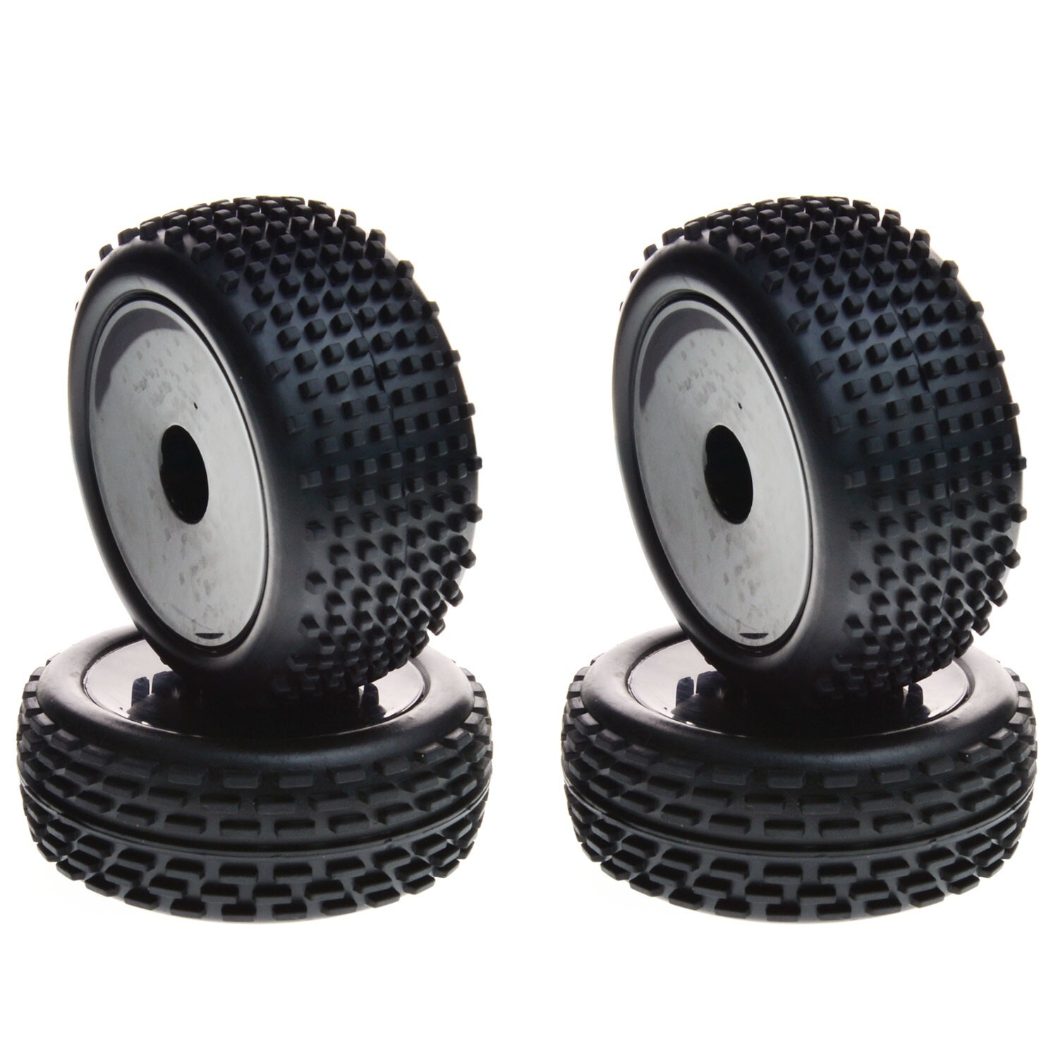1/10 Front Rear Wheels Rim Tires Set For Tamiya 2WD Buggy RC Car Model