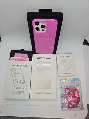 Velvet Caviar Pink Leopard iPhone 15 Pro Max Case, Power Pack, Ring, Charm
