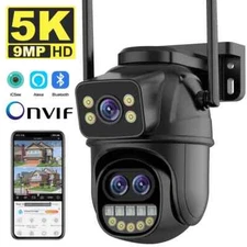 9MP 5K HD WiFi Outdoor Three Lens PTZ Camera Auto Tracking Security CCTV Camera