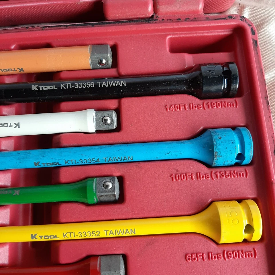 K Tool International KTI33350 7 Piece Torque Extension Set, 1/2" Drive - Image 4 of 4