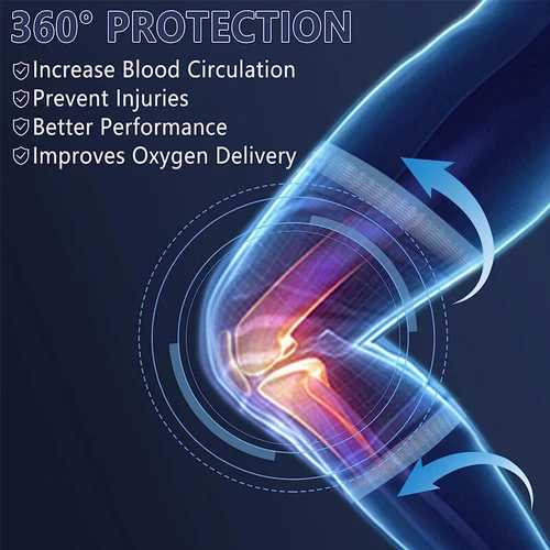 Elastic Knee Sleeve Support Brace for Joint Pain Injury Sprain Knee Cap Compress - Picture 3 of 66