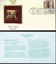Opera Singers--Lily Pons--1st day issue-Golden Replica