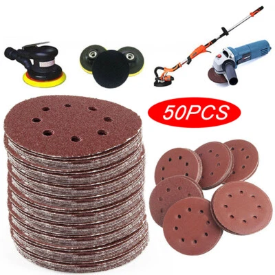 50pcs 125mm - 5" Sanding Discs 40 60 80 120 240 Grit Orbital Sander Pads