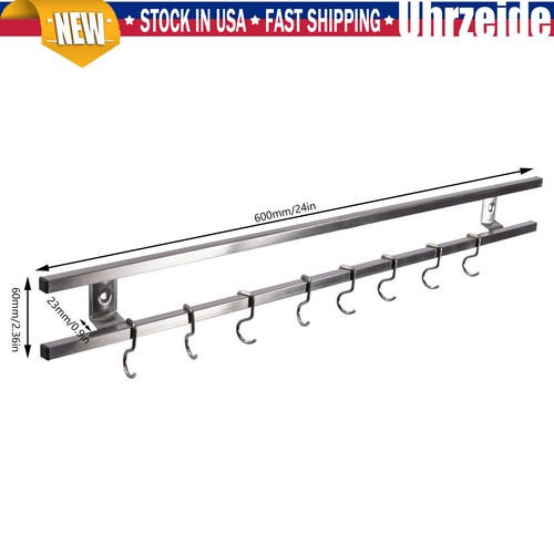 24Inch Magnetic Knife Holder Magnetic Knife Strip with 8 Hooks Powerful Magnetic - Picture 3 of 24