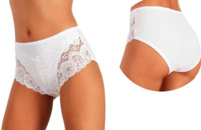 6 Slip Damenschlüpfer Frau Jadea Stretch-Baumwolle Mit Sgambature Spitze Art 792