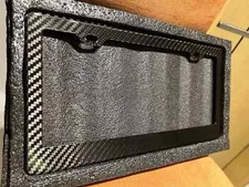 UNIVERSAL  REAL CARBON FIBER  License Plate Frame FIT FOR USA/CANADA CAR
